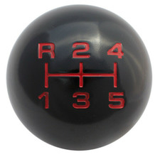 Black R1 Round Gear Shift Knob 5 Speed Red For Ferrari