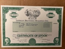 Lehman Brothers stock certificate 2008 Original Authentic Genuine crash victim!!