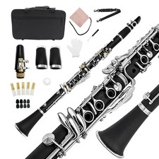 Yinfente Bb Clarinet for Beginner 17 Key Nickel-plated Ebonite b Flat Clarine...