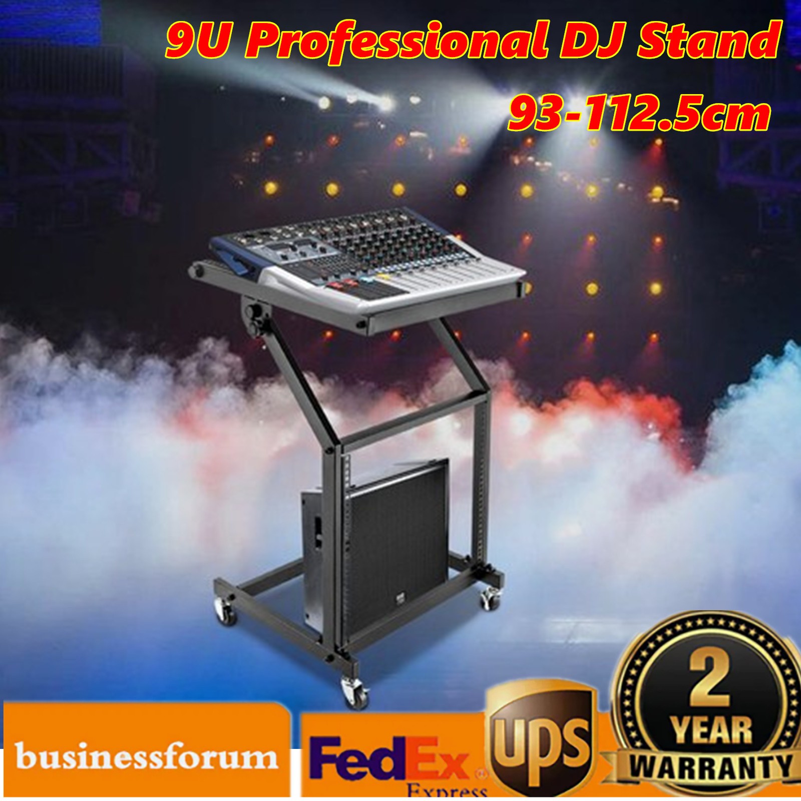 Pro 9U DJ Mixer Stand Rack Mount Stage Cart Music Equipment Studio Party Show US
