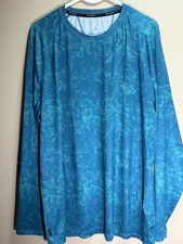 Spyder Swim Rash Guard XL Men UPF 30+ Long Sleeve Surf Sun Protection Blue