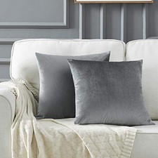 Decorative Throw Pillow Covers 16x16,Set of 2 16" x 16" Pack of 2 Deep Grey