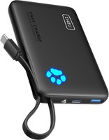 Iniu 45W Power Bank, Mini-GrößE 10000Mah Powerbank Mit Integriertem USB-C Kabel