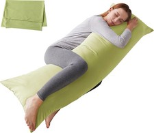Cushion Cover Set with Long Pillow Breathable Insert, 20x54 inches - Sage Green