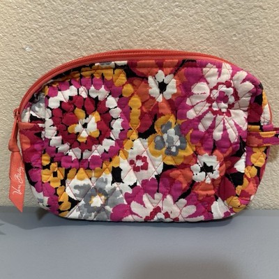 Vera Bradley Pixie Blooms Makeup Toiletries Bag Storage Zip Travel Floral Pink