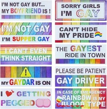 10-pack Magnetic Rainbow Bumper Decals Funny Gay Pride Car Stickers For Vehicle 10-pack Magnetic Rainbow Bumper Decals Funny Gay Pride Car Stickers For Vehicle