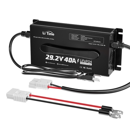 LiTime 29.2V 40A AC-DC Smart Charger for 24V Lithium LiFePO4 Battery-refurbished