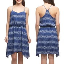 Olive & Oak Dress M Blue White Racerback Spaghetti Straps Pullover Lined