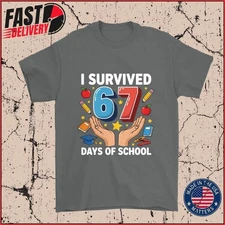 I Survived 67 Days of School Shirt, Funny Six Seven Gen Z Meme Tee