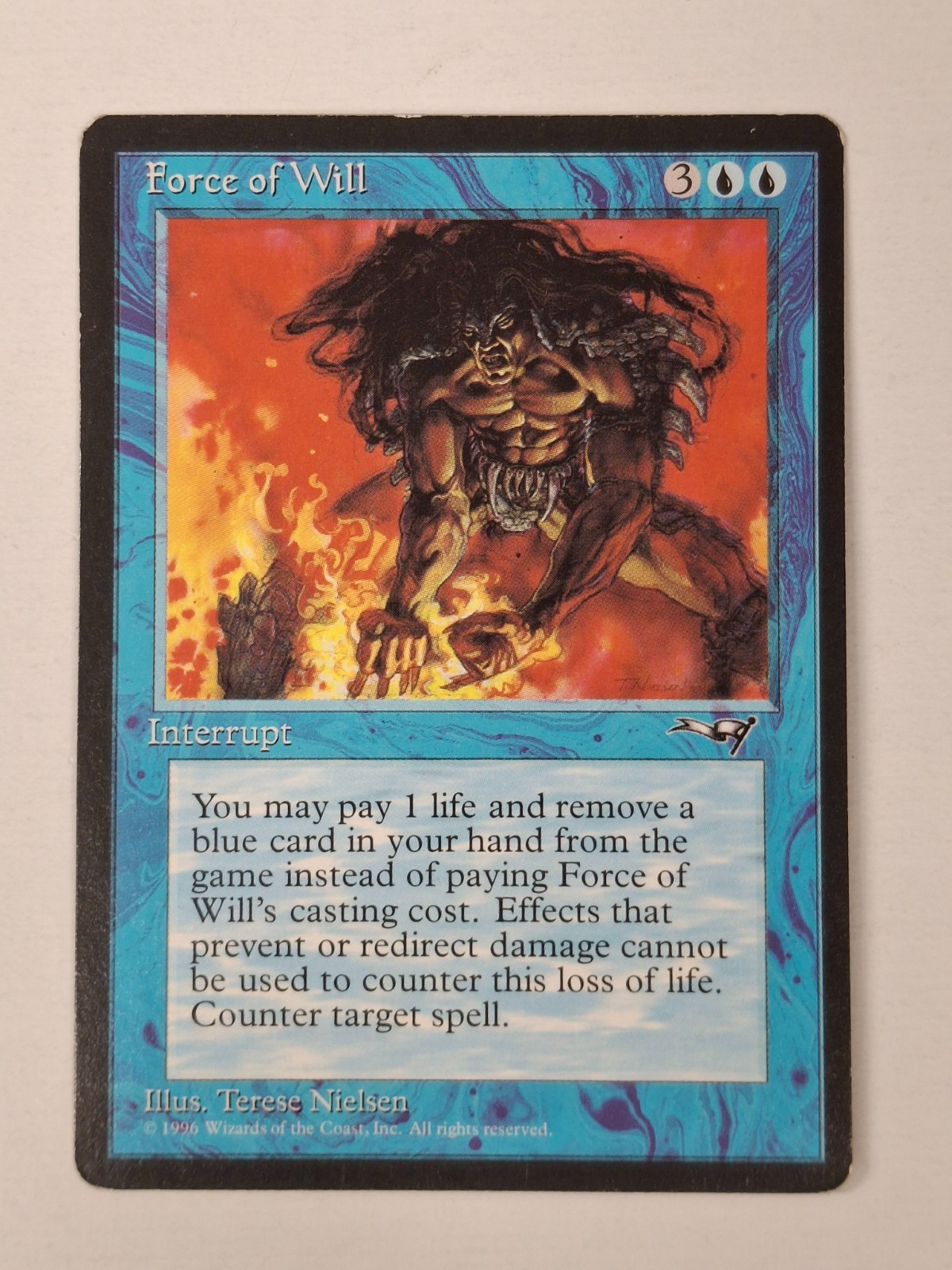Force of Will - Alliances - LP/MP- Edge Wear MTG Magic The Gathering BB