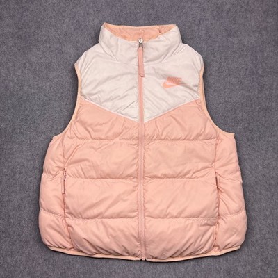 Nike Sportswear Womens Reversible Down Fill Vest Sz Medium Pink White
