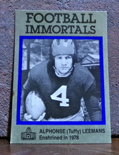 CLASSIC FOOTBALL IMMORTALS CARD HOF 1978 ALPHONSE (TUFFY) LEEMANS N.Y. GIANTS