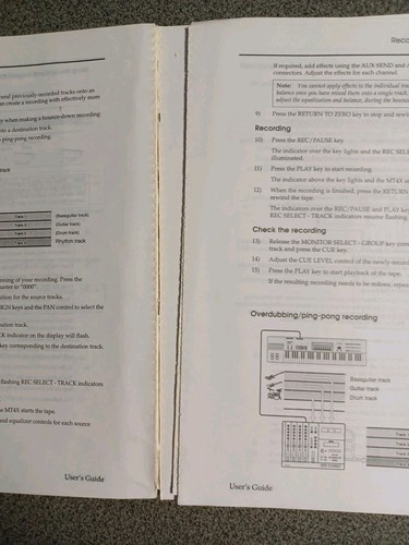 Yamaha MT4X User's Guide Original Vintage 4 Track Cassette Recorder Manual - Picture 5 of 7