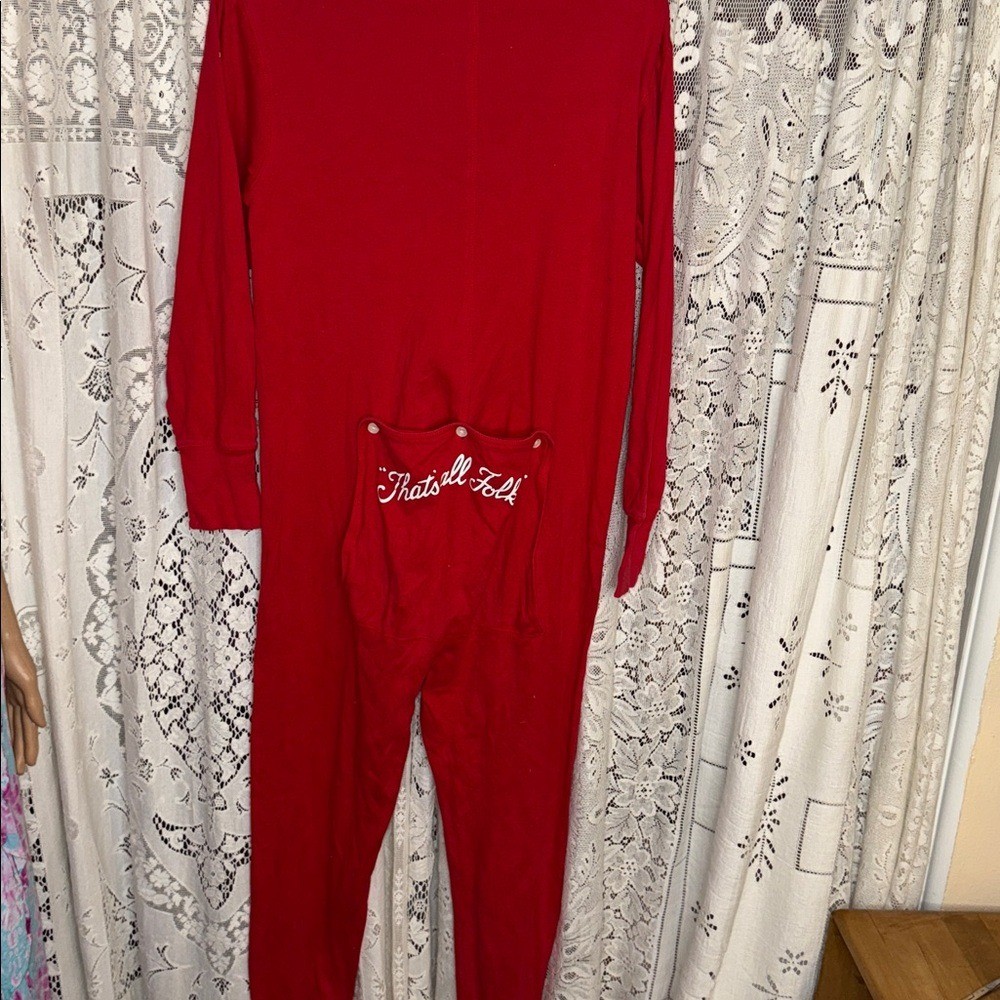 Warner Bros. Red Button-Down one piece pajama - image 5