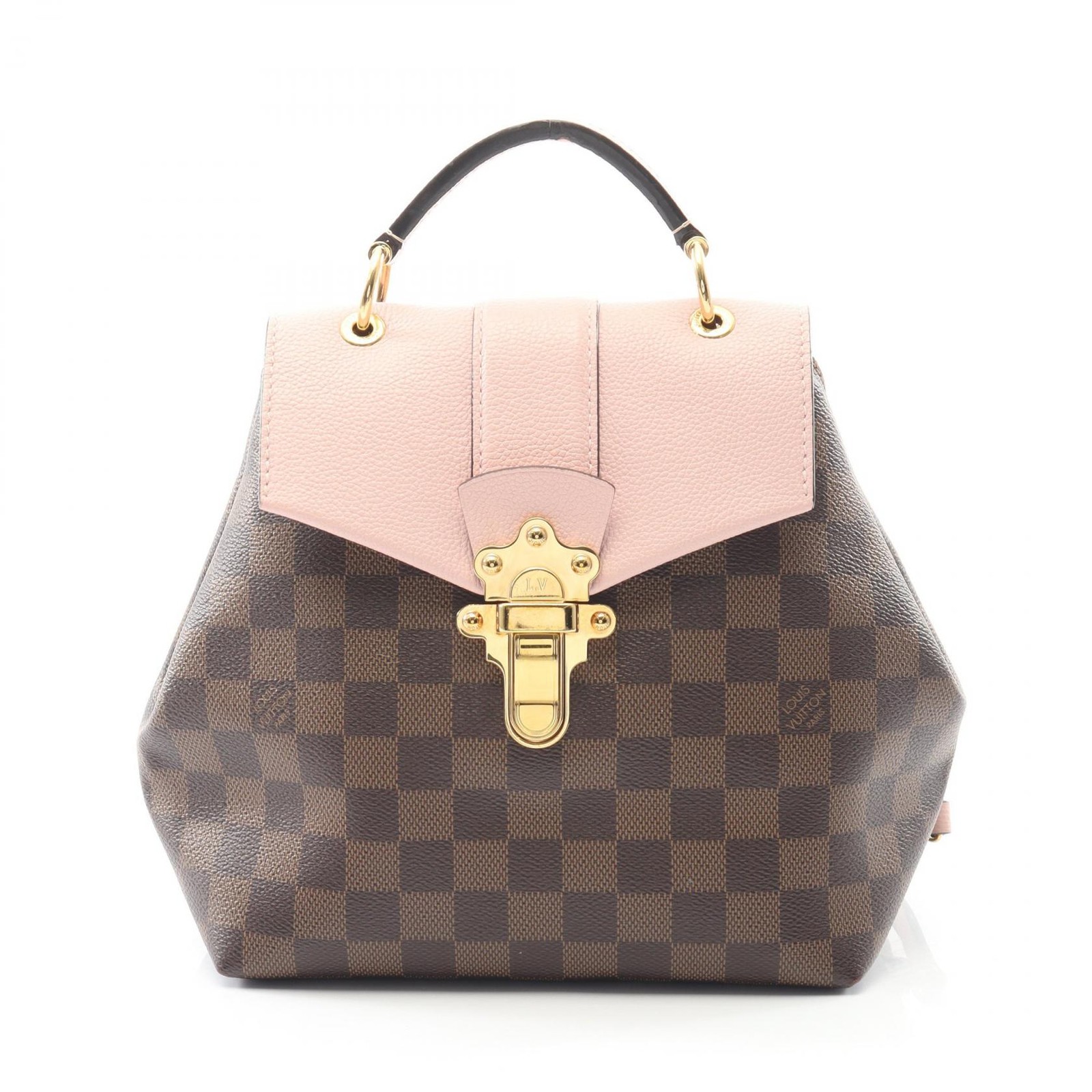LOUIS VUITTON Clapton Rucksack Backpack N42262 Damier Ebene Pink Magnolia Used