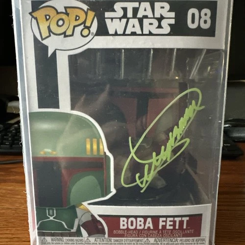Dickey Beer Signed "Star Wars" #08 Boba Fett Funko Pop! Bobble-Head Figure (PA)