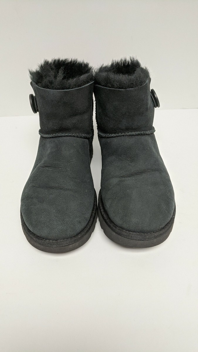 UGG Mini Bailey Button II Boots, Black, Women's 7 M | eBay