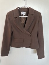 Na-kd Fitted Blazer Brown Cropped Size 36 ( Us 6 S)
