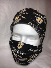 Surgical Scrub Hat Set. Baltimore Ravens Cotton