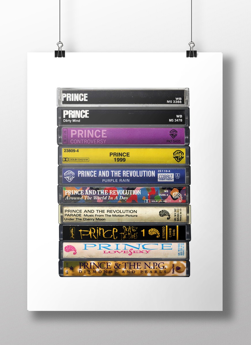 Prince Poster: Original Cassette Print, Prince Albums, Fan, Gift
