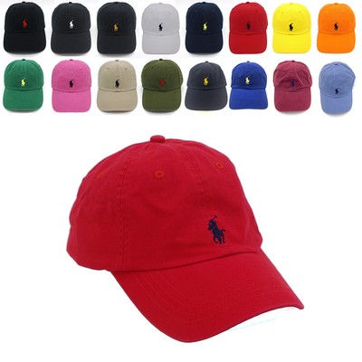 Unisex Classic Embroidery Pony Polo Cap RL Baseball Chino Outdoor Sports Hat