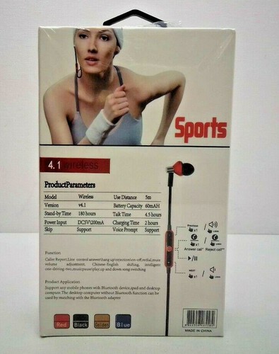 BIG DADDY BASS SPORTS 4.1 WIRELESS EARBUDS - RED - 第 3/4 張圖片