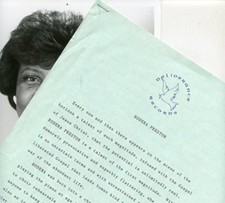 Older B/W Photo, 8x10-Gospel Singer Rodena Preston, Deliverance Rec's + Bio