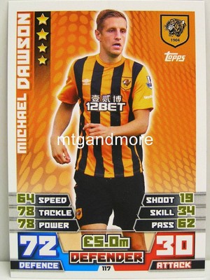 Match Attax 2014/15 Premier League - #117 Michael Dawson - Hull City