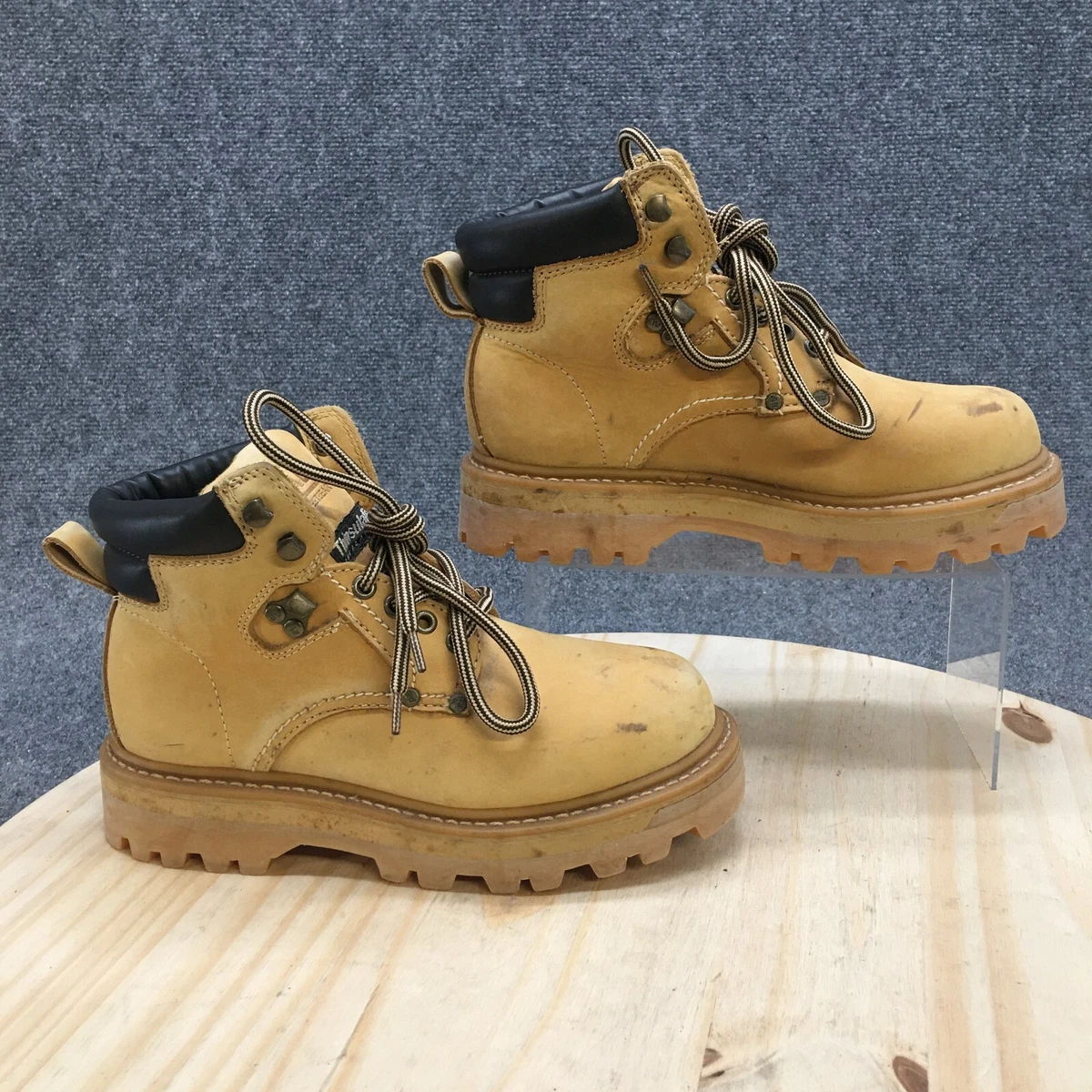 AE Footwear Boots Womens 9 Combat Work Tan Leather Lace Up Lug
