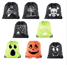 Mato & Hash Halloween Drawstring Bag | Halloween Trick or Treat Bag Candy Party