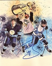 Tyler Kennedy Signed 8X10 PITTSBURGH PENGUINS AUTOGRAPH PENS 2009 Cup Proof