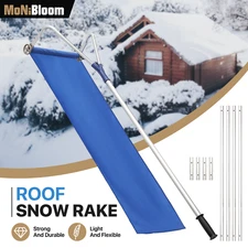19"Adjustable Roof Snow Rake 21.5Ft Reach Removal Tool w/Oxford Debris Slide Kit