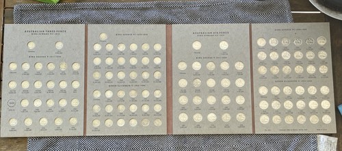 Australian Sixpence & Threepence Set 1910-1964,In New Dansco Album 120 Coins (3) - Picture 2 of 6
