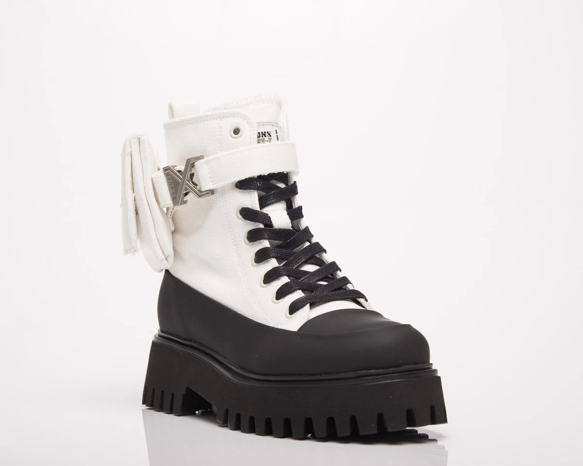 Bronx Femme Groov Y Bottines Toile Blanc Noir D contract Mode de