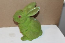  NICE VINTAGE GREEN PAPER MACHE RABBIT  BANK
