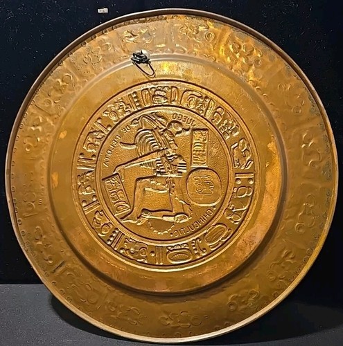 Vintage Mayan Aztec Copper Wall Art Plaque 11 inch  - Picture 4 of 4