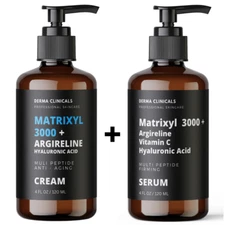 2 Pk - Matrixyl 3000, Argireline Hyaluronic Acid AntiAging Wrinkle SERUM + CREAM