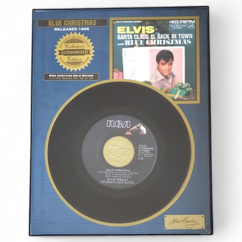 Elvis Presley Blue Christmas RIAA Certified Gold Record 45 RPM Limited ...
