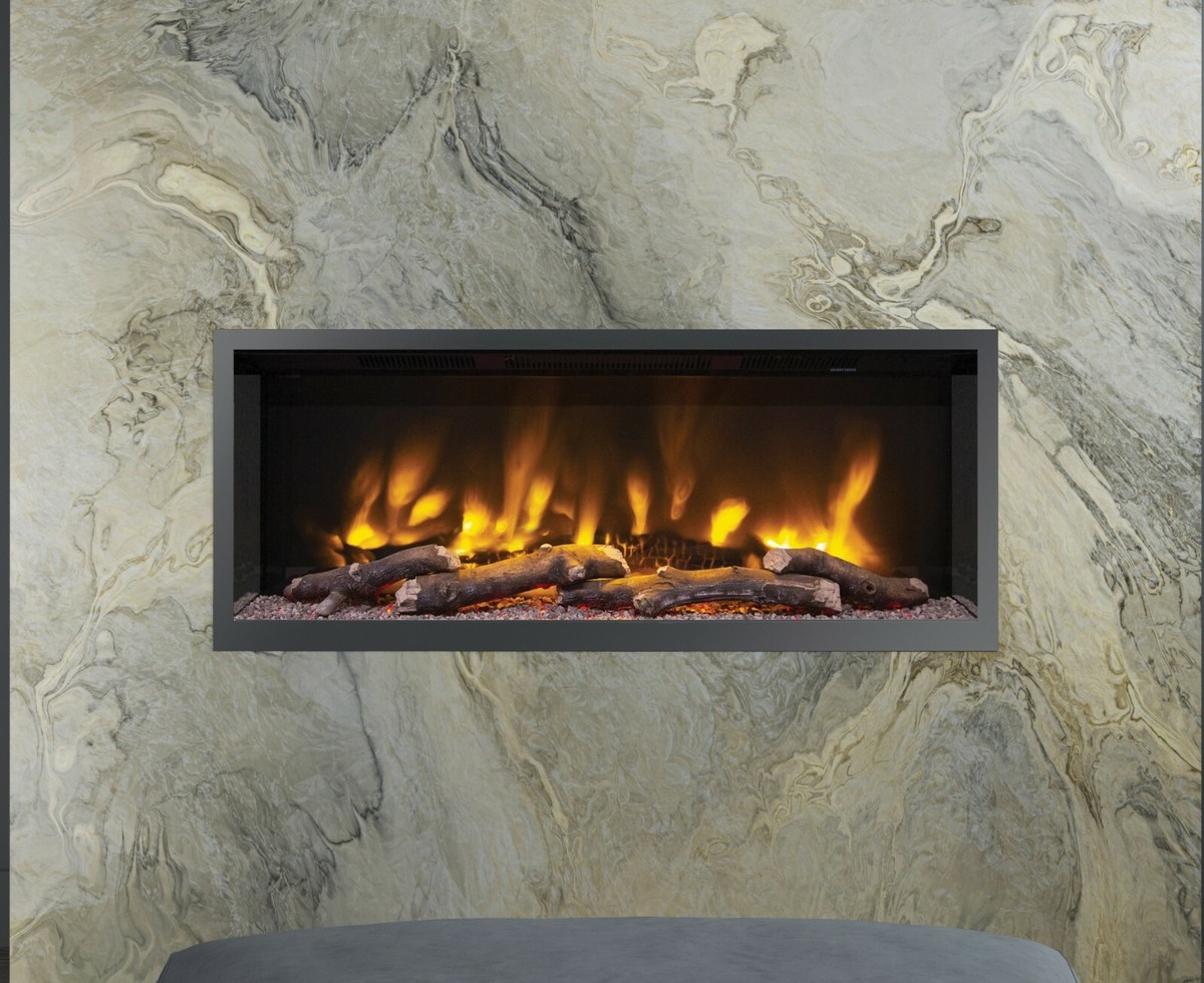 MODERN ELECTRIC FIREPLACE INSET TV MEDIA WALL FIRE ELGIN u0026amp; HALL PRYZM  VOLTA 42u0026#034; | eBay