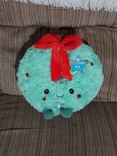 FAO Schwarz plush Christmas Wreath green pastel Glow Brights lights music 10"