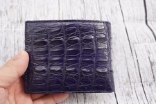 Blue Real Crocodile Leather Skin MEN'S BIFOLD Wallet - No Zipper G33