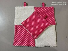 Lot de 5 lingettes lavables en coton et éponge fait main