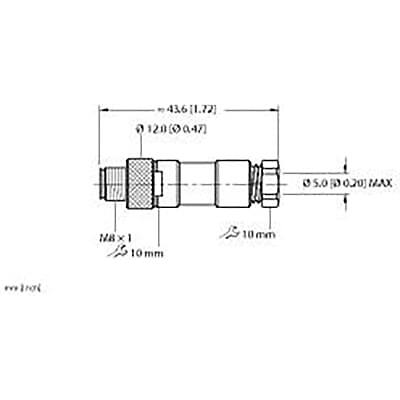 1pc TURCK BS 5141-0 Circular M8 Plug, A Coded, 4 Position, Solder Terminal, 3A,