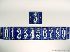 Numeri civici in ceramica,piastrella,mattonella numero civico ceramica blu nb