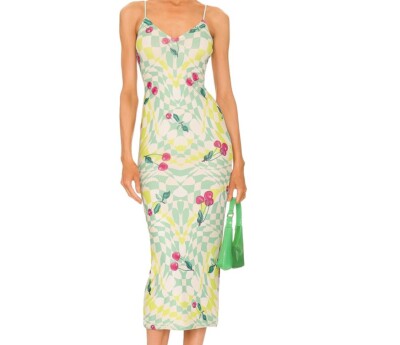 AFRM Amina Mesh Slip Midi Dress Cherry Mint ( S ) | eBay