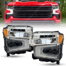 Pair For 22-24 Chevy Silverado 1500 Headlight Head Light Lamp Lt Trail Zr2 Ltz