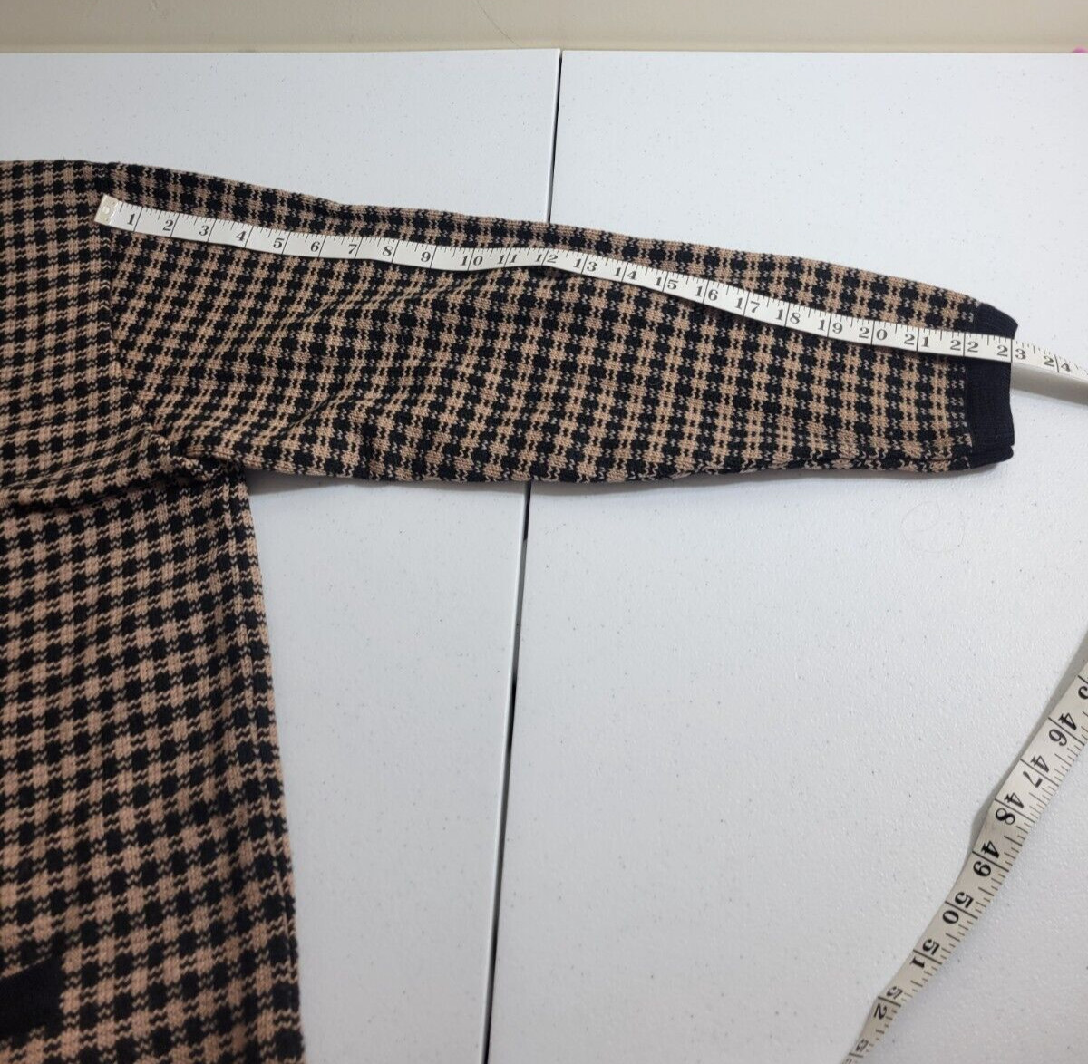 Pendleton Brown Gingham Pure Virgin Wool Knit Car… - image 6