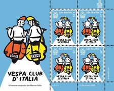SAN MARINO 2024 EMISSIONE CONGIUNTA ITALIA VESPA CLUB D'ITALIA FOGLIETTO NUOVO