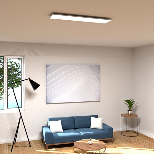 2er Set LED Panel 120 x 30 Deckenlampe mit Aufbaurahmen neutralweiß Büroleuchte - Bild 13 von 13