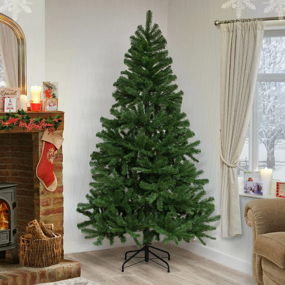 CHRISTMAS TREE WITH STAND BUSHY ARTIFICIAL XMAS TREE 5FT 6FT 7FT 8FT 10FT SIZES - Image 2 of 4